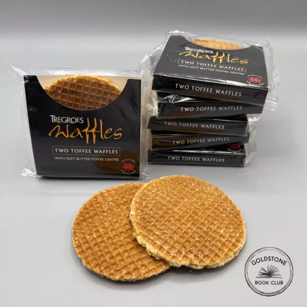 Stack of Tregroes Waffles in snack packs